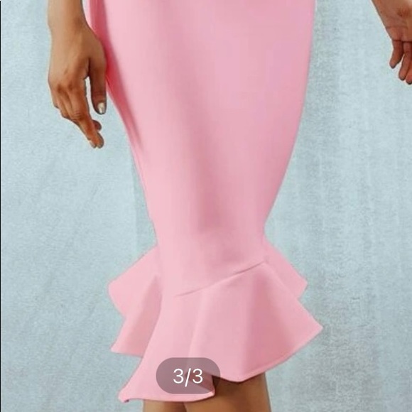 One shoulder Ruffle hem Dress - Picture 5 of 6